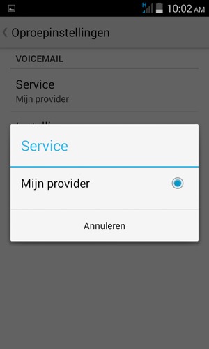 Selecteer Mijn provider