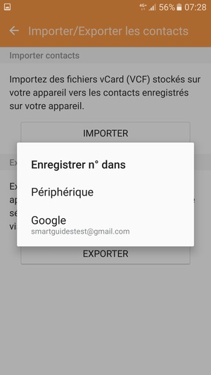 Sélectionnez votre compte Google