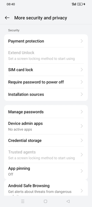 Scroll to and select SIM card lock