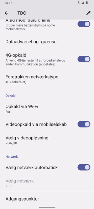 Scroll til og vælg Adgangspunkter