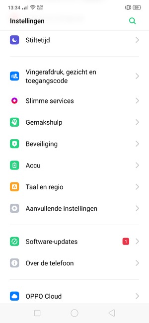 Scroll naar en selecteer Aanvullende instellingen