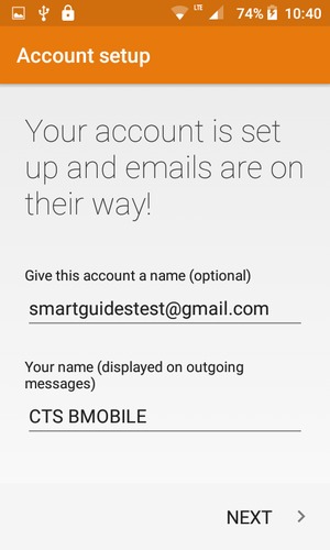 Give your account a name and enter your name. Select NEXT