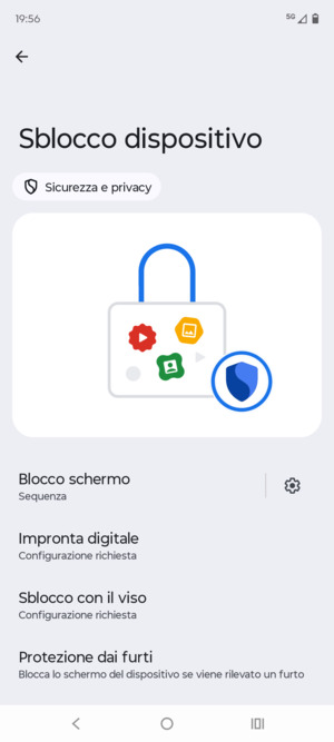 Il tuo telefono è ora protetto dal blocco schermo