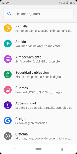 Desplácese y seleccione Seguridad y ubicación