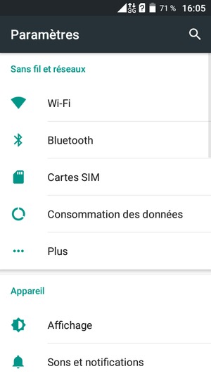 Sélectionnez Plus