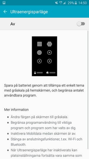 Aktivera Ultraenergisparläge