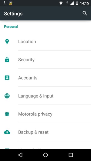 Scroll to and select Backup & reset