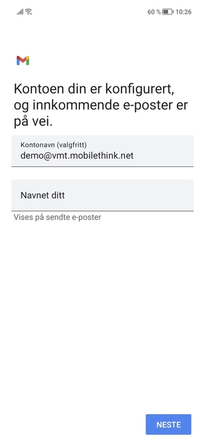 Gi kontoen din et navn, og skriv inn navnet ditt. Velg NESTE