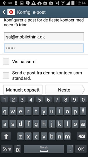 Skriv inn e-postadresse og passord. Velg Neste