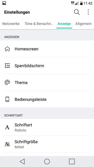 Wählen Sie Anzeige und Sperrbildschirm