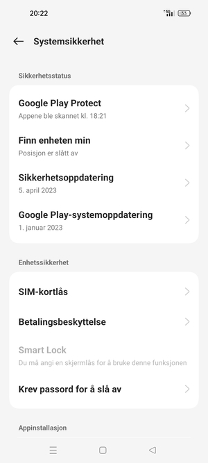 Velg  SIM-kortlås