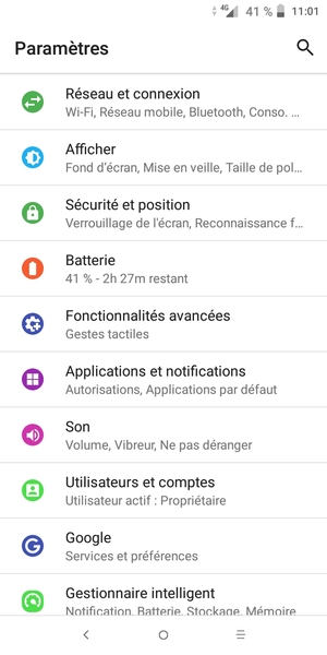 Sélectionnez Réseau et connexion
