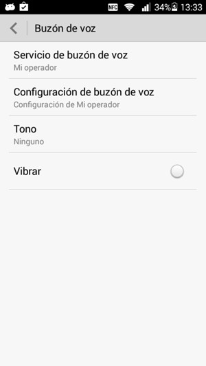Seleccione Configuración de buzón de voz
