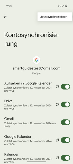 Wählen Sie Jetzt synchronisieren