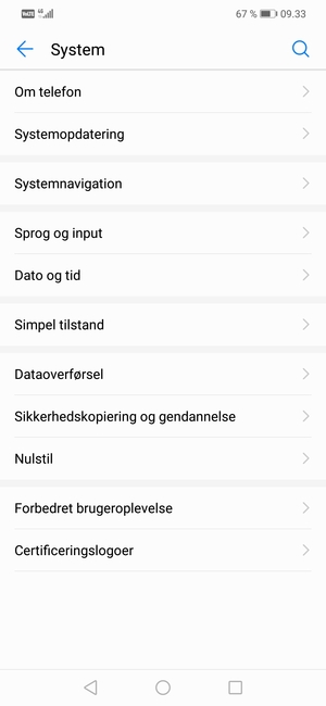 Vælg Systemopdatering