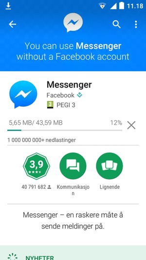Vent til installasjonen er ferdig