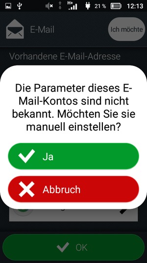 Wählen Sie Ja
