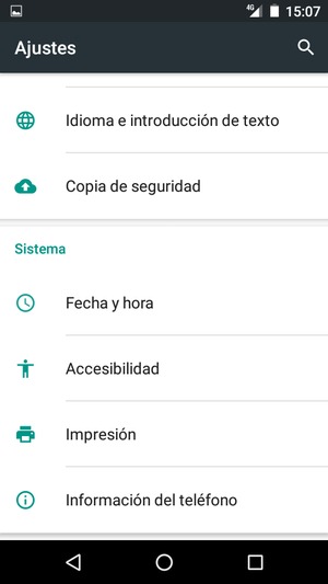 Desplácese y seleccione Información del teléfono