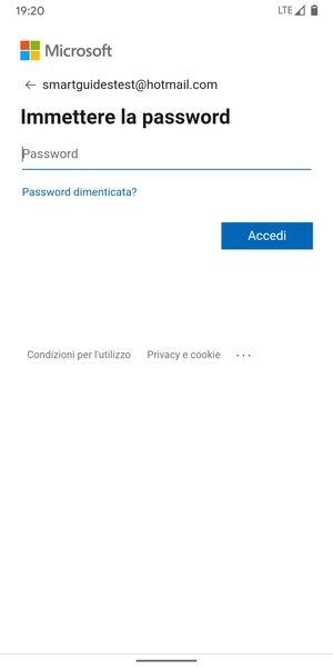 Inserisci la tua password e seleziona Accedi