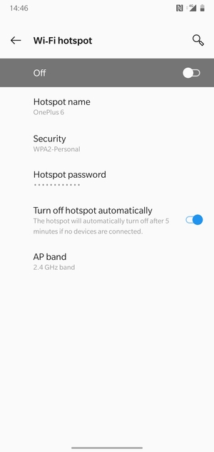 Select Hotspot password