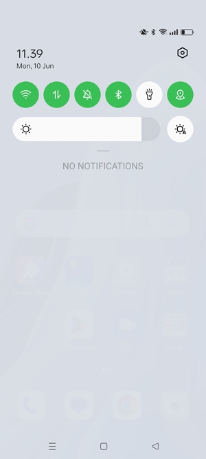 Slide down the top menu again