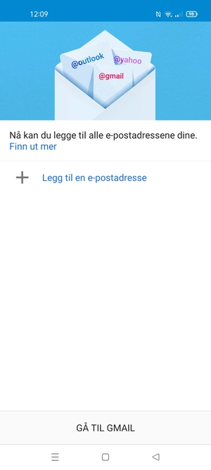 Velg Legg til en e-postadresse