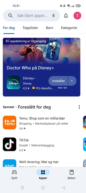 Velg søkefelt