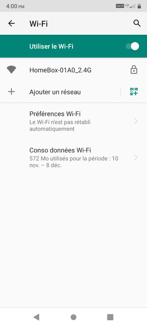 Sélectionnez le réseau sans fil auquel vous souhaitez vous connecter