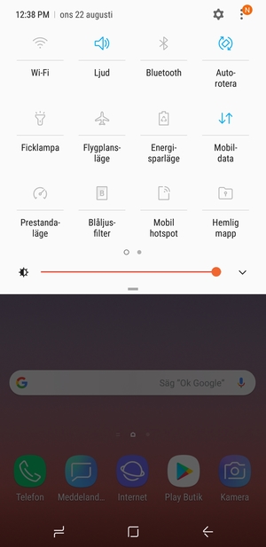 Tryck på v-knappen
