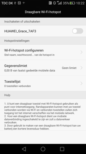 Selecteer Wi-Fi-hotspot configureren