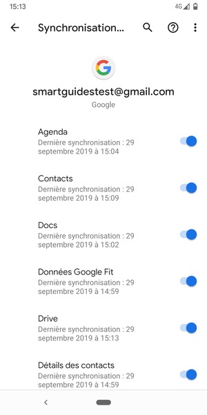 Sélectionnez le bouton du Menu