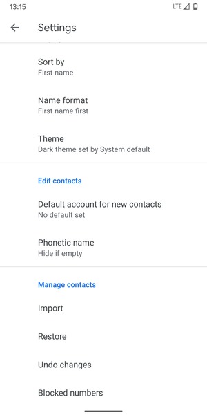 Scroll to and select Import