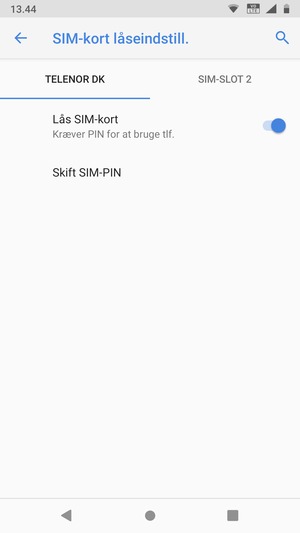 Vælg Public og Skift SIM-PIN