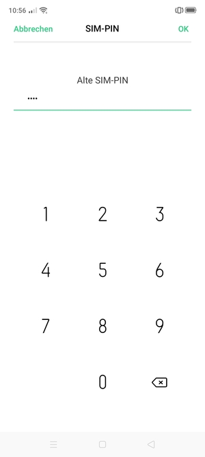 Geben Sie Alte SIM-PIN ein und wählen Sie OK