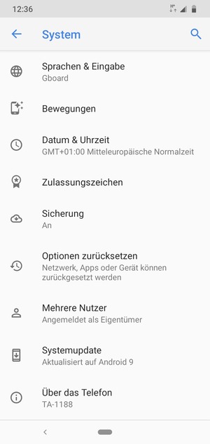 Wählen Sie Systemupdate