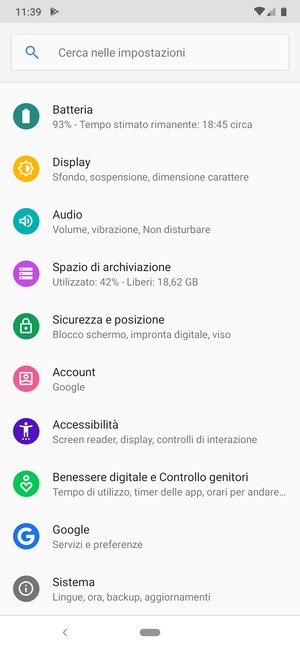 Scorri e seleziona Sistema