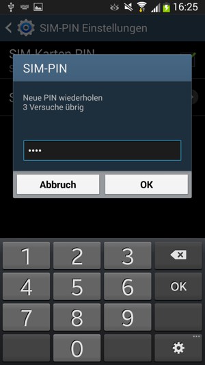 Bestätigen Sie Ihre neue SIM-PIN und wählen Sie OK