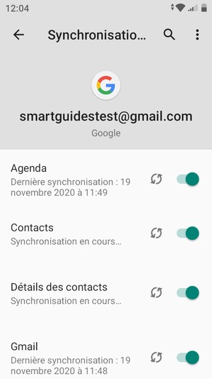 Vos informations seront synchronisées