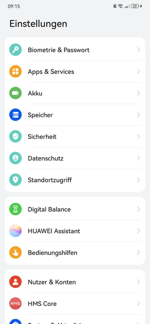 Um Ihre Bildschirmsperre zu aktivieren, gehen Sie zum Einstellungen Menü und wählen Sie  Biometrie & Passwort