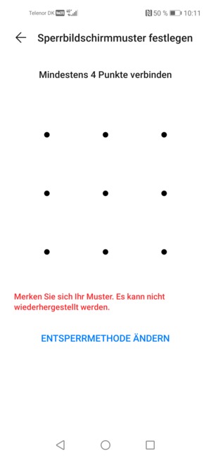 Zeichnen Sie ein Entsperrmuster