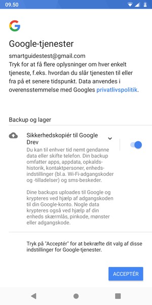 Vælg ACCEPTÉR