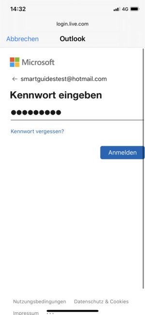 Geben Sie Ihre Passwort ein und wählen Sie Anmelden