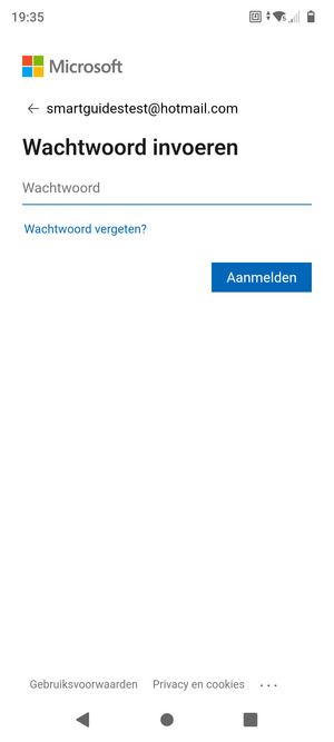 Voer uw wachtwoord in en selecteer Aanmelden