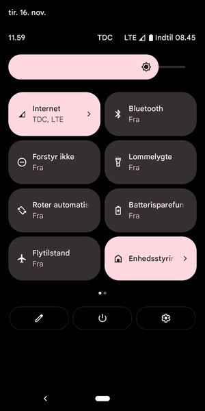 Juster lysstyrken til det ønskede niveau