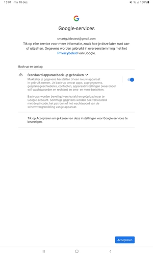 Selecteer Accepteren
