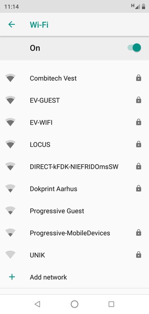 Select the wireless network you want to connect to