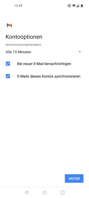 Wählen Sie WEITER