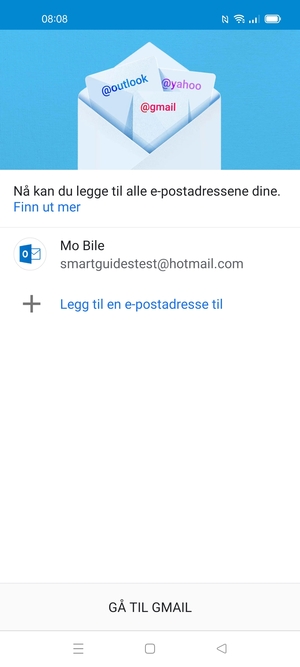Velg GÅ TIL GMAIL