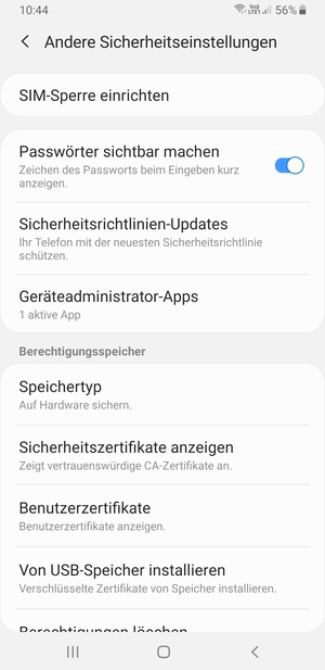 Wählen Sie SIM-Sperre einrichten