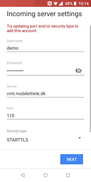 Select Security type